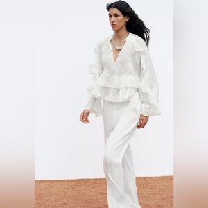 Zara RUFFLED Romantic Blouse